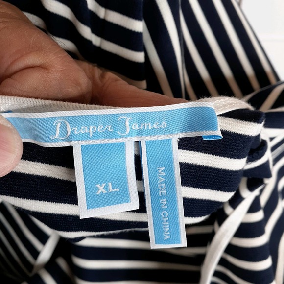 Draper James Striped Dress Nassau Navy Multi Size XL - Picture 10 of 12